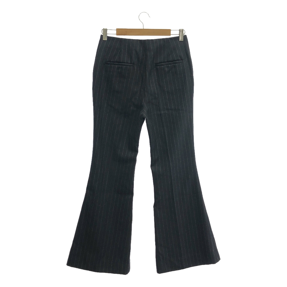 【美品】  L'Appartement / アパルトモン | 【 MADISON BLUE / マディソンブルー 】FLARE PT W/STRIPE / フレアパンツワイドストライプ パンツ / 裏地付き | 02(M) | ブラック | レディース