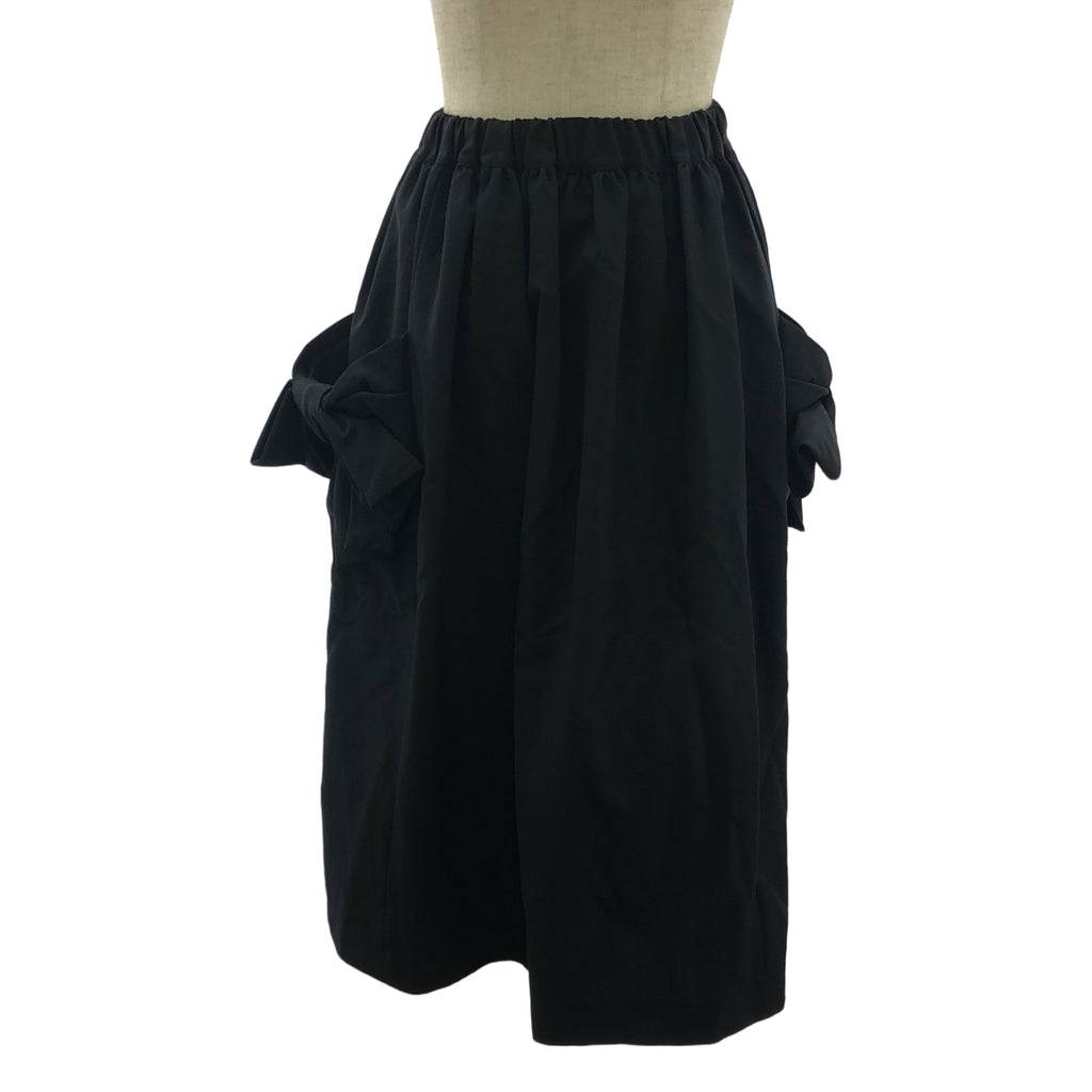 [品相良好] COMME des GARCONS COMME des GARCONS / Comme des | 2017春夏 |緞帶裝飾抽繩縮褶半身裙 | XS |黑色|女性的
