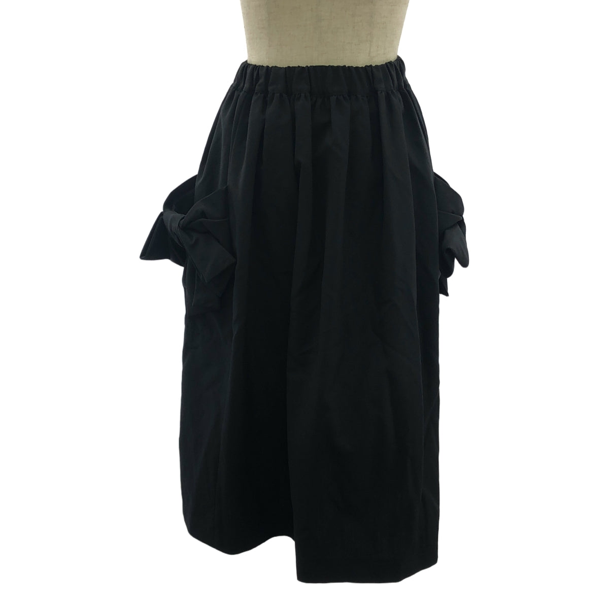 [品相良好] COMME des GARCONS COMME des GARCONS / Comme des | 2017春夏 |緞帶裝飾抽繩縮褶半身裙 | XS |黑色|女性的