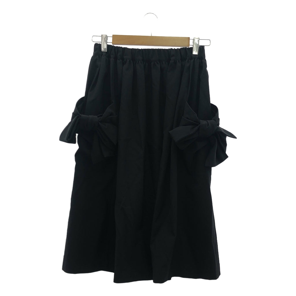 [品相良好] COMME des GARCONS COMME des GARCONS / Comme des | 2017春夏 |緞帶裝飾抽繩縮褶半身裙 | XS |黑色|女性的