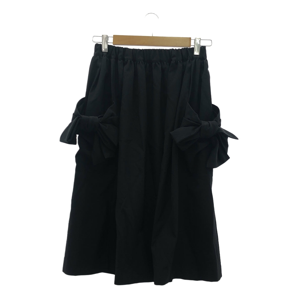 [品相良好] COMME des GARCONS COMME des GARCONS / Comme des | 2017春夏 |緞帶裝飾抽繩縮褶半身裙 | XS |黑色|女性的
