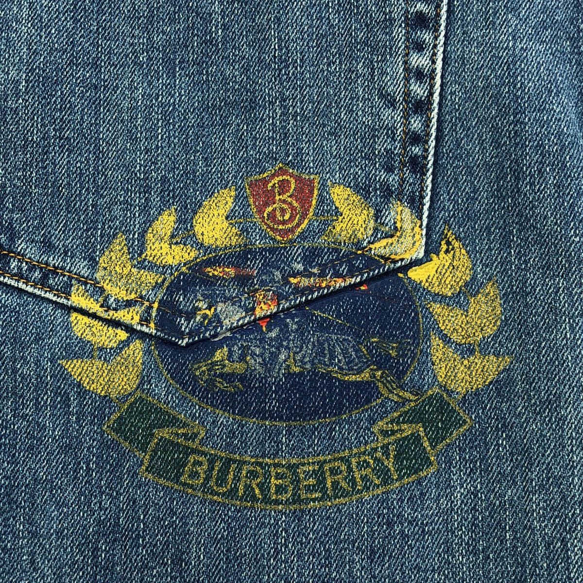 BURBERRY LONDON ENGLAND / バーバリーロンドンイングランド | ロゴプリント ワイド デニムパンツ | W32 L32 | インディゴ | メンズ