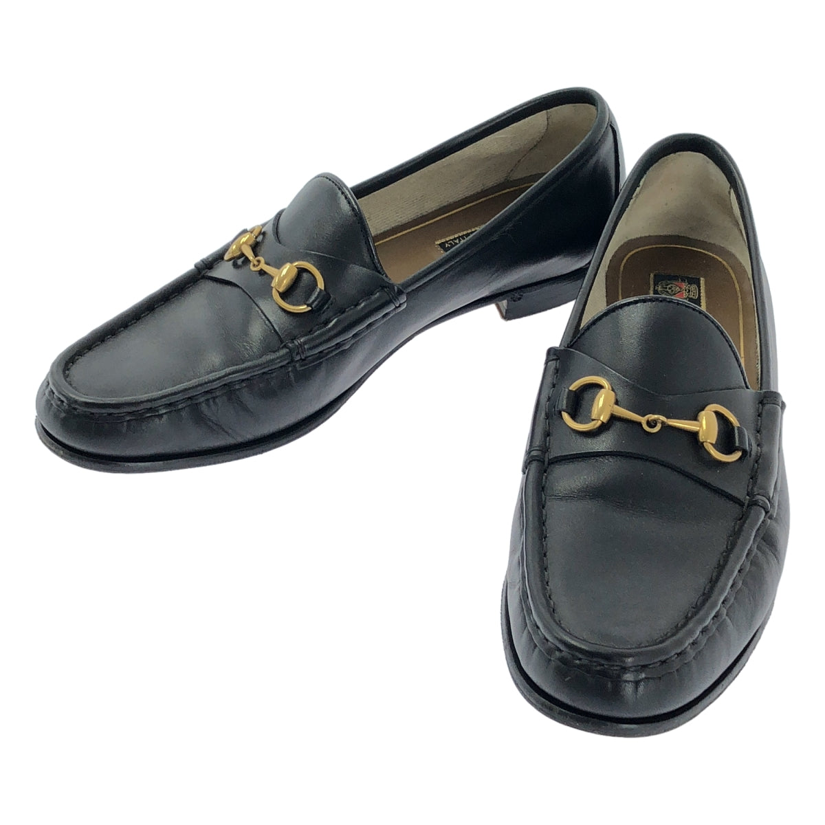 GUCCI | 1953系列馬銜扣皮革樂福鞋 | 39碼 | 黑色/金色 | 女款