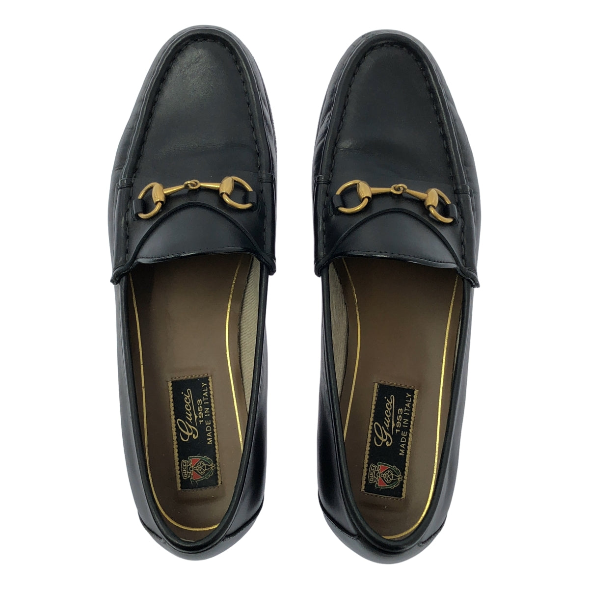 GUCCI | 1953系列馬銜扣皮革樂福鞋 | 39碼 | 黑色/金色 | 女款