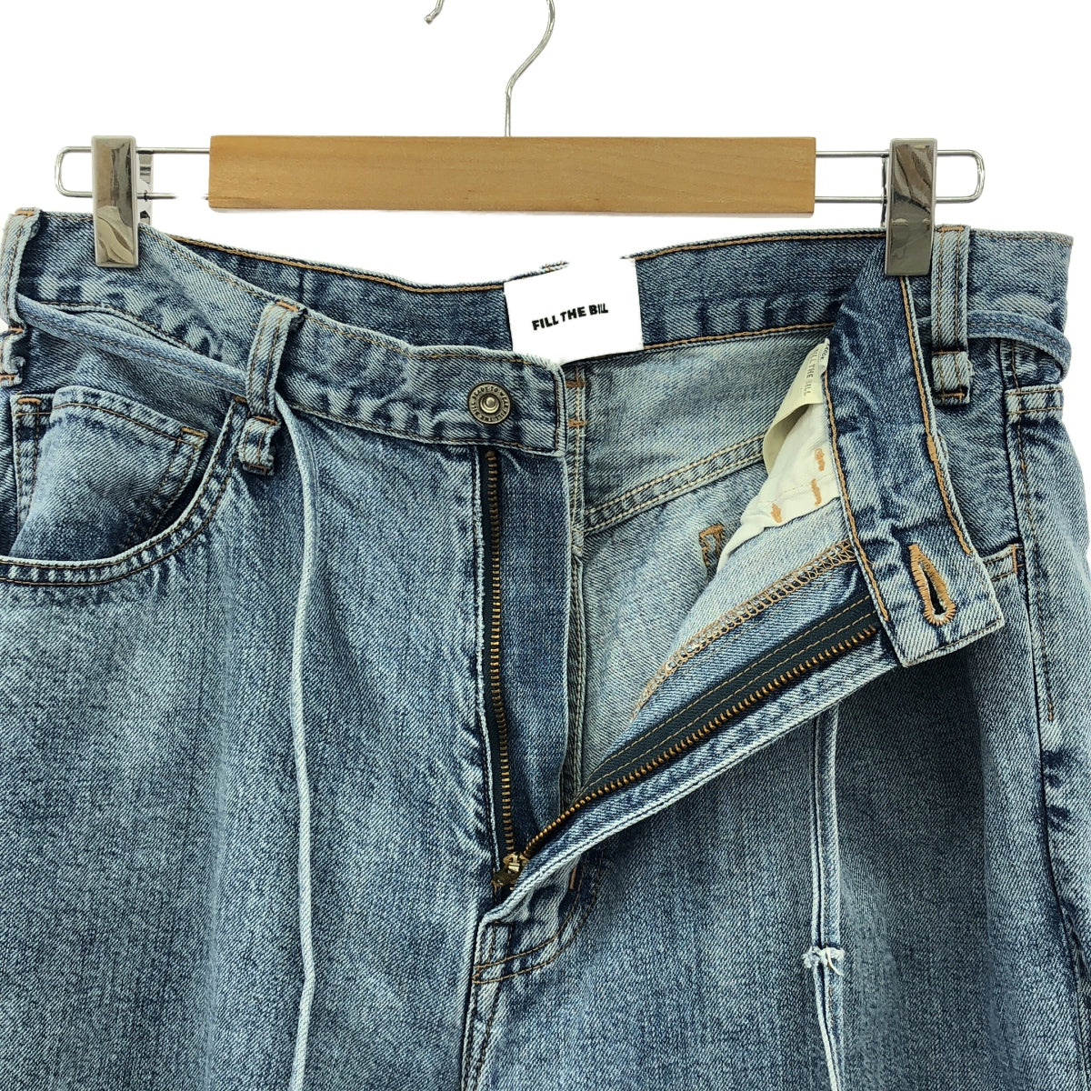 FILL THE BILL / フィルザビル | 2023SS | ORGANIC BIG 5POCKET JEANS / ベルテッド ワイド デニムパンツ | 2 | インディゴ | レディース