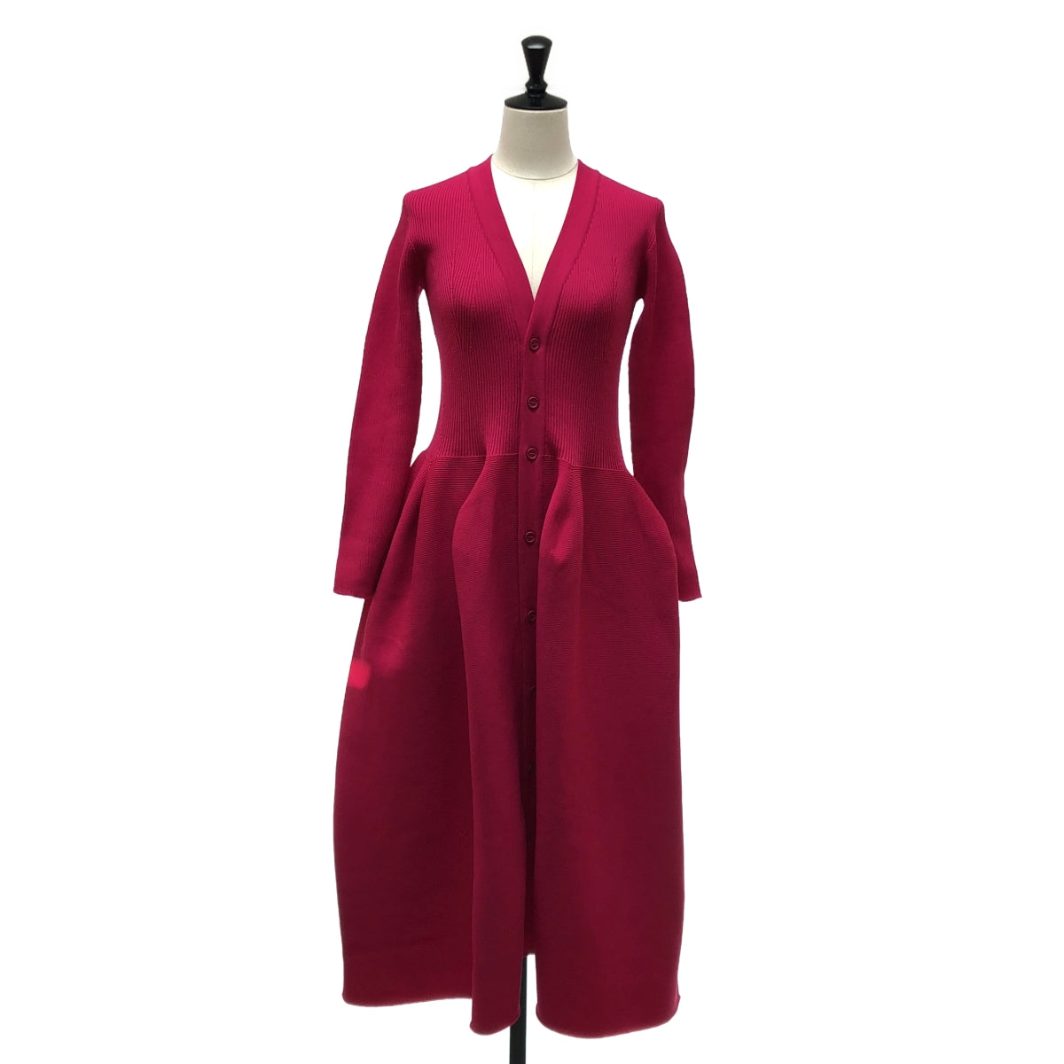 【美品】  CFCL / シーエフシーエル | POTTERY LONG SLEEVE CARDIGAN DRESS カーディガン ドレス ワンピース | 1 | ピンク | レディース