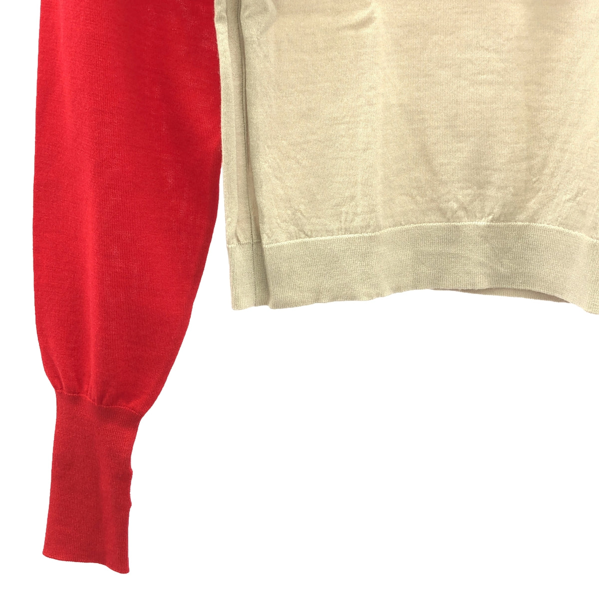 CURRENTAGE / Currentage | Turtleneck &amp; Cropped top Layer knit / 2-set layer knit | F | Red/Beige | Women's