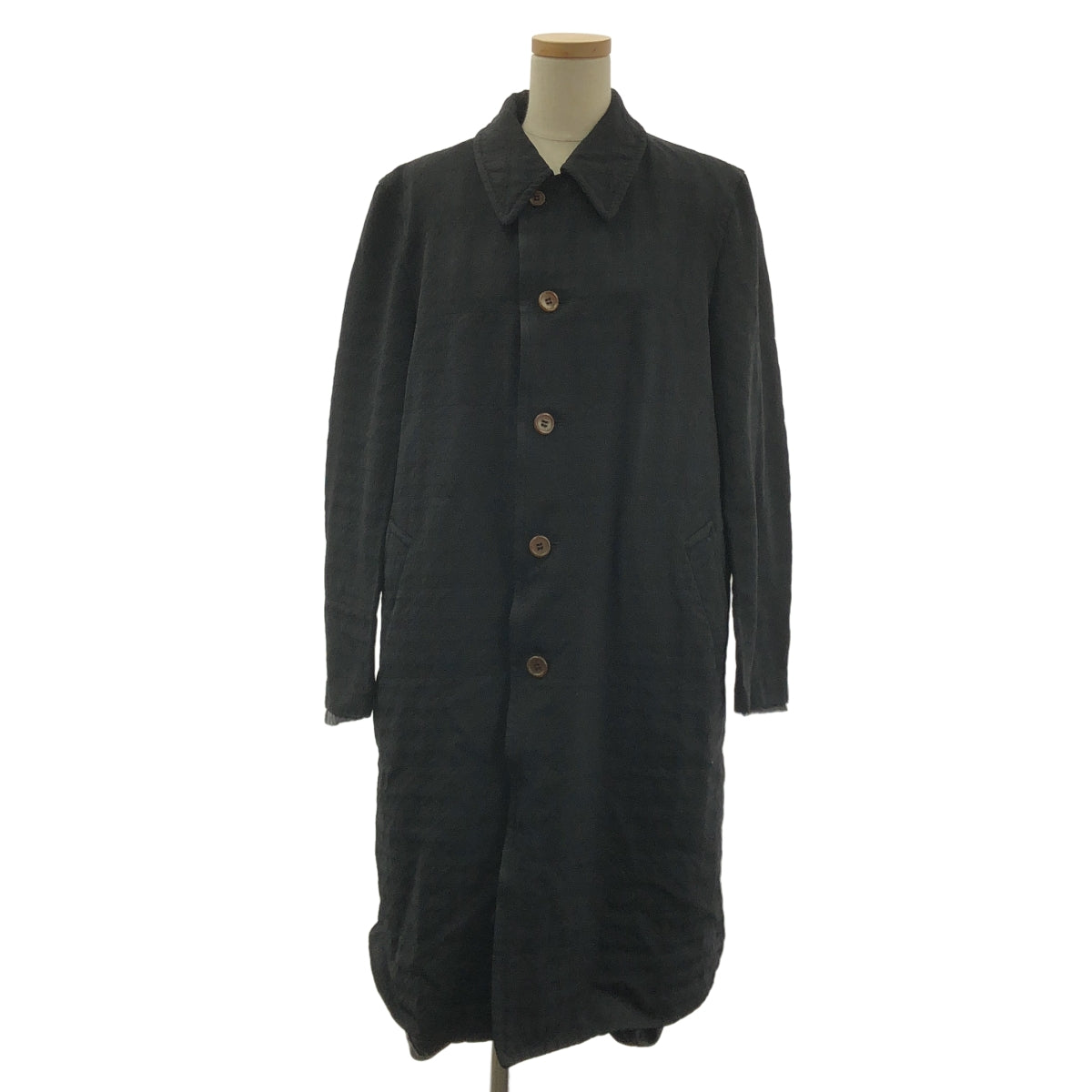 【美品】  COMME des GARCONS / コムデギャルソン | 2024SS | ポリエステル 製品加工 ジャガード シングルコート / ギャザー立体裏地 | M | ブラック | レディース