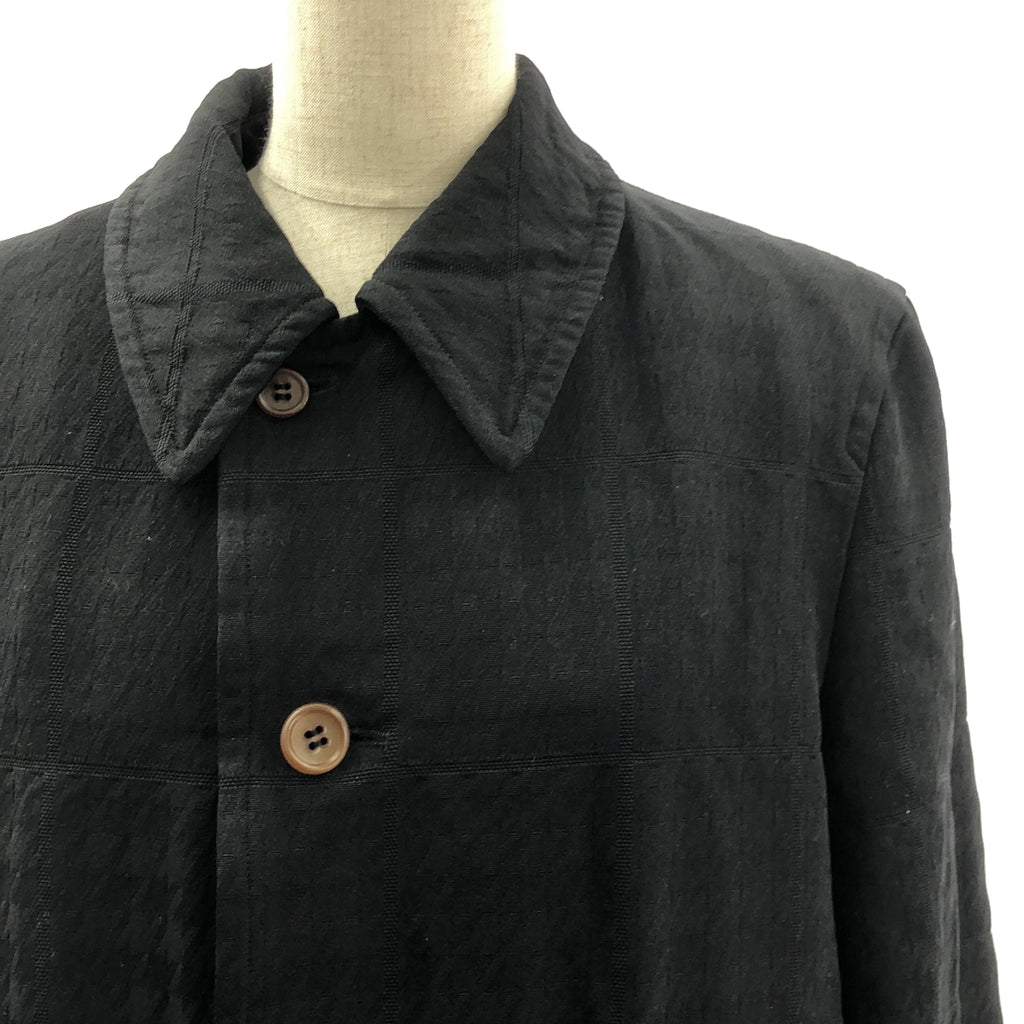 【美品】  COMME des GARCONS / コムデギャルソン | 2024SS | ポリエステル 製品加工 ジャガード シングルコート / ギャザー立体裏地 | M | ブラック | レディース