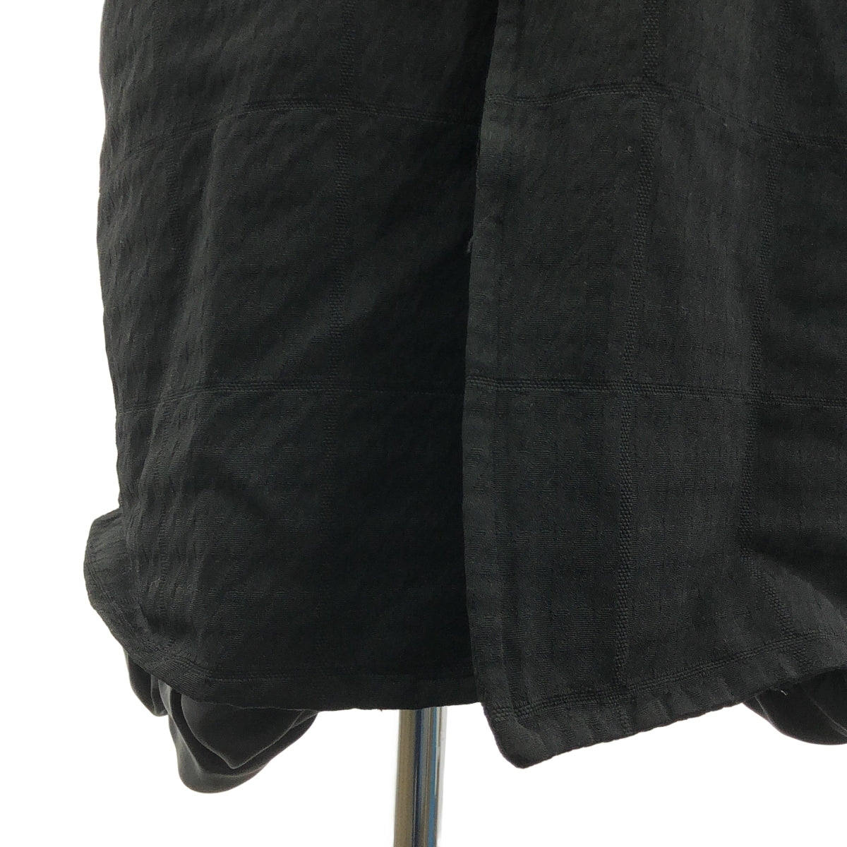 【美品】  COMME des GARCONS / コムデギャルソン | 2024SS | ポリエステル 製品加工 ジャガード シングルコート / ギャザー立体裏地 | M | ブラック | レディース