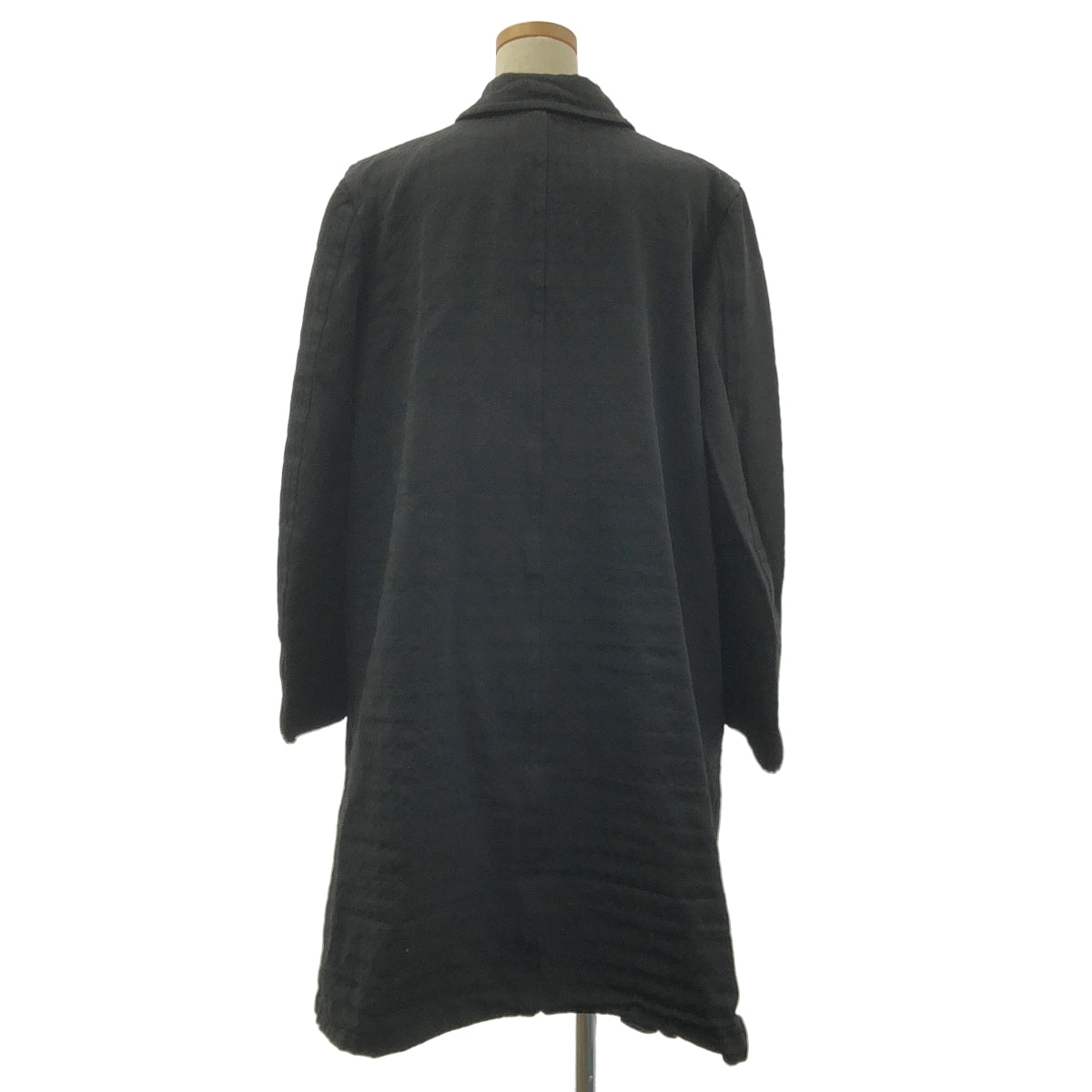 【美品】  COMME des GARCONS / コムデギャルソン | 2024SS | ポリエステル 製品加工 ジャガード シングルコート / ギャザー立体裏地 | M | ブラック | レディース