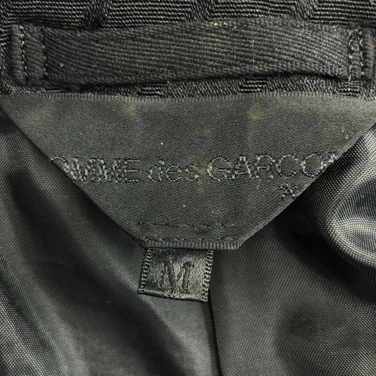 【美品】  COMME des GARCONS / コムデギャルソン | 2024SS | ポリエステル 製品加工 ジャガード シングルコート / ギャザー立体裏地 | M | ブラック | レディース