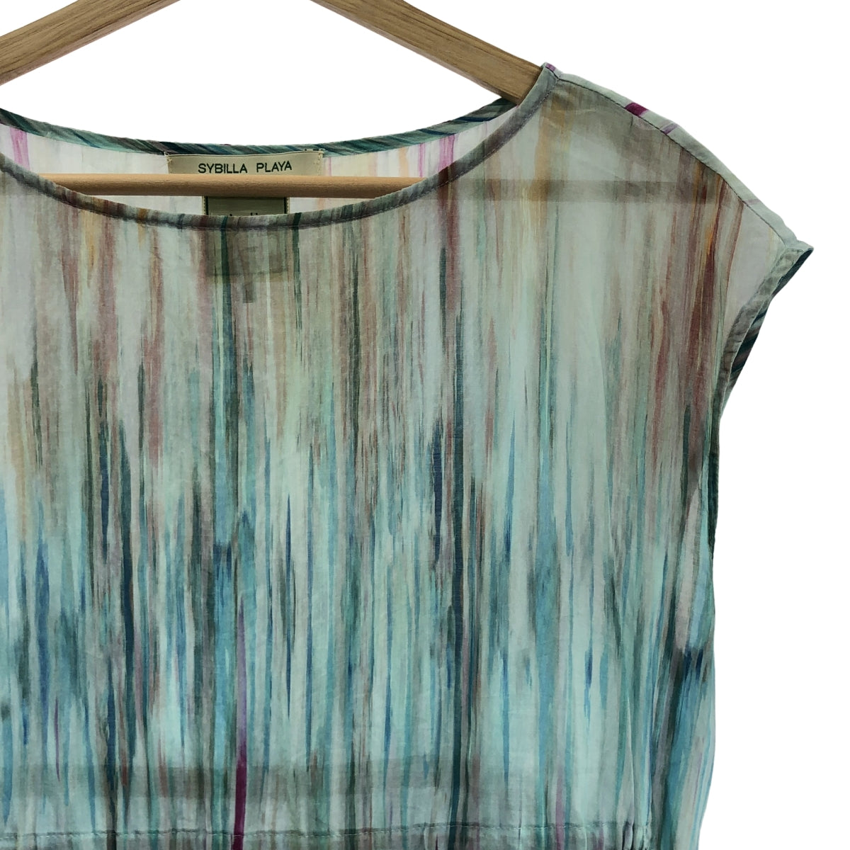 SYBILLA / 시비라 | 코튼 실크 총 무늬 드로 스트링 드레스 원피스 | M |