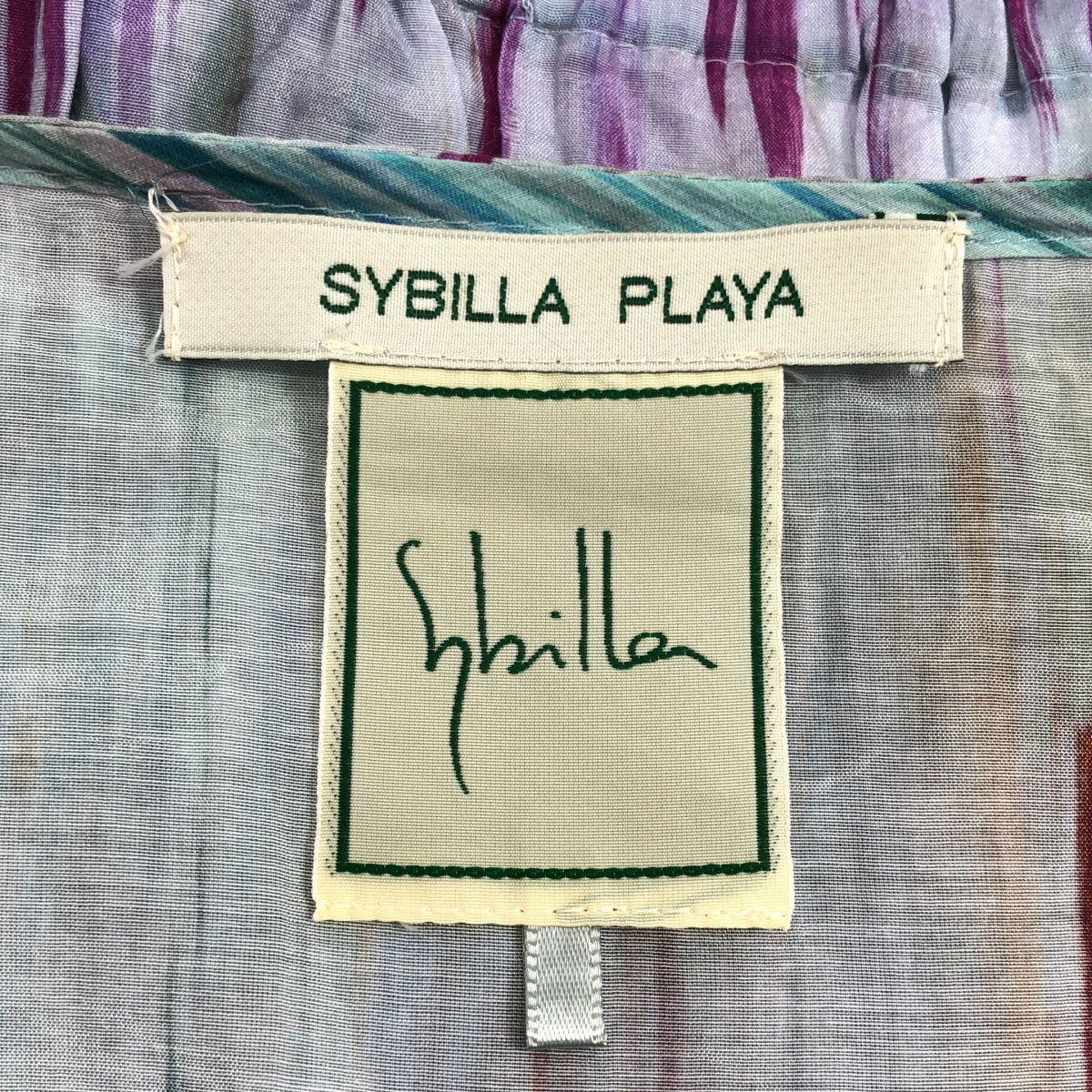 SYBILLA / 시빌라 | 코튼 실크 총 무늬 드로 스트링 드레스 원피스 | M | 여성