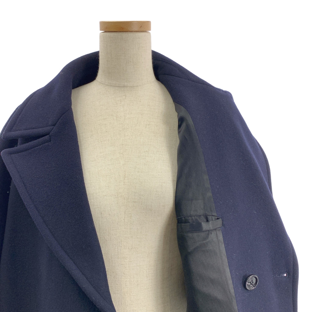 CELINE / セリーヌ | ウール 金ボタン ダブル オーバーコート / 総裏地 | 40 | レディース