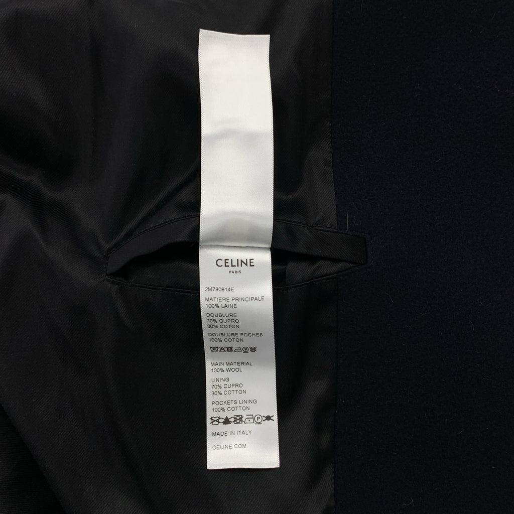 CELINE / セリーヌ | ウール 金ボタン ダブル オーバーコート / 総裏地 | 40 | レディース
