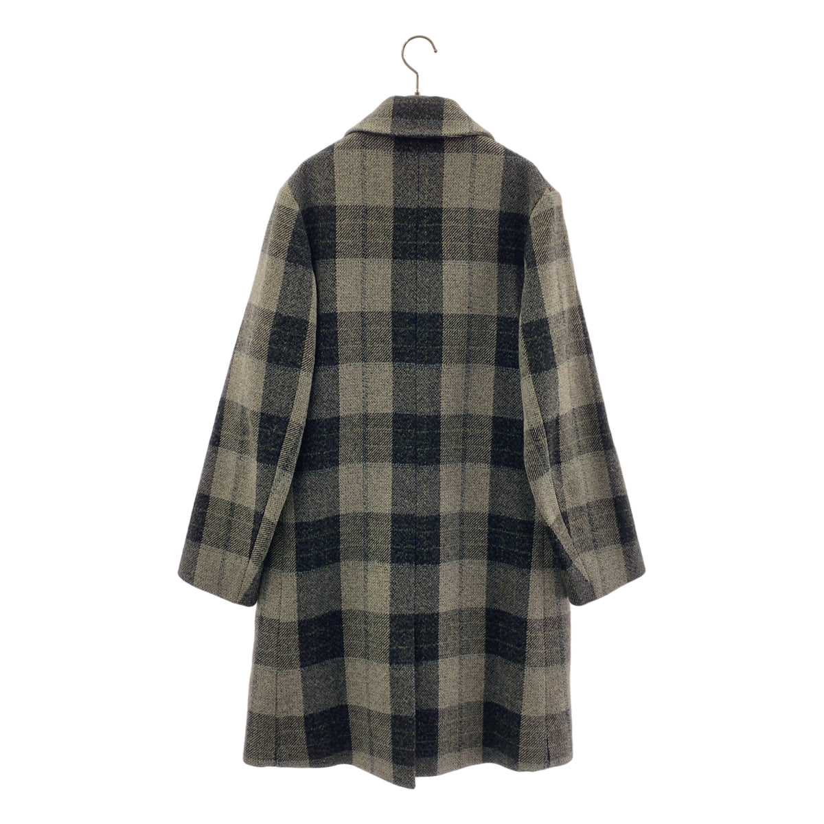 Acne Studios / アクネストゥディオズ | ウール チェック ステンカラーコート | 44 | グレー | メンズ