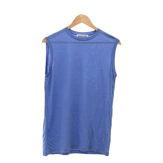 Acne Studios | BYE Lyocell Sleeveless T-Shirt Cut and Sew | S | Blue | Women's