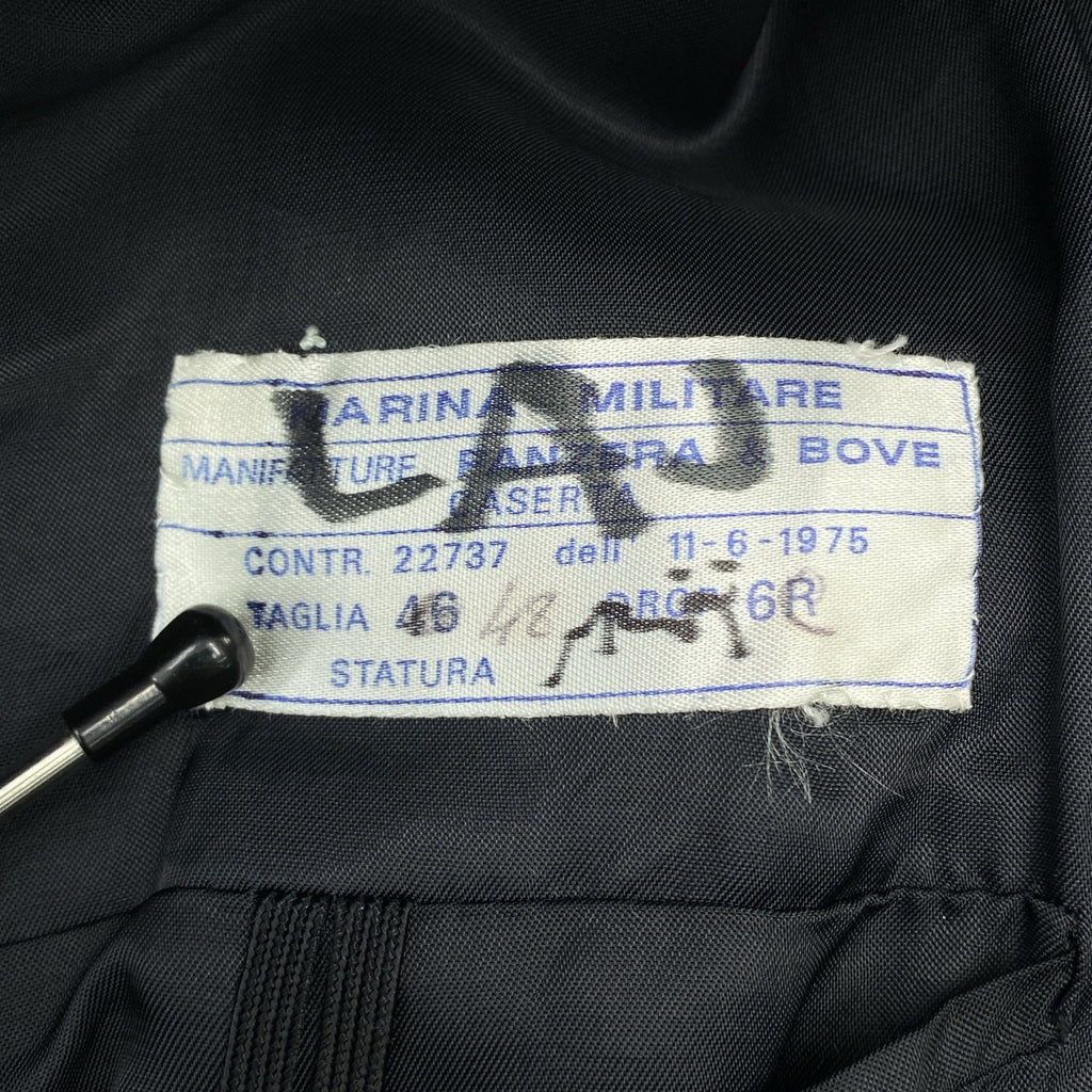 復古 / 復古服裝 | 義大利海軍羊毛金色扣環雙排扣西裝外套軍裝夾克 / 全襯裡 |