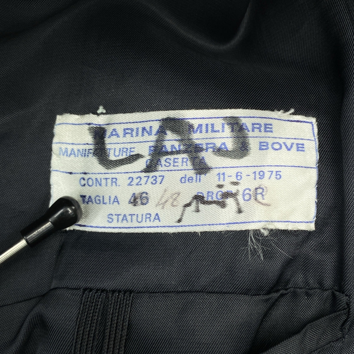 復古 / 復古服裝 | 義大利海軍羊毛金色扣環雙排扣西裝外套軍裝夾克 / 全襯裡 |
