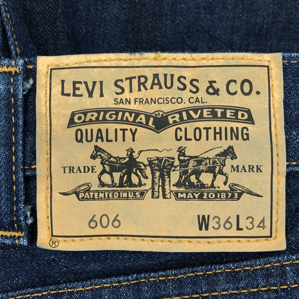 LEVI'S 復古服裝 LVC / Levi's 復古服裝 | 1969 年複製品 606 修身錐形牛仔褲 | W36 L34 |男士