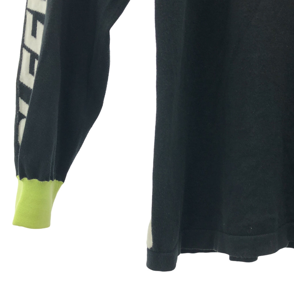 doublet / ダブレット | INTARSIA LINE PULLOVER KNIT インターシャライン プルオーバー コットン ニット | L | ブラック | メンズ