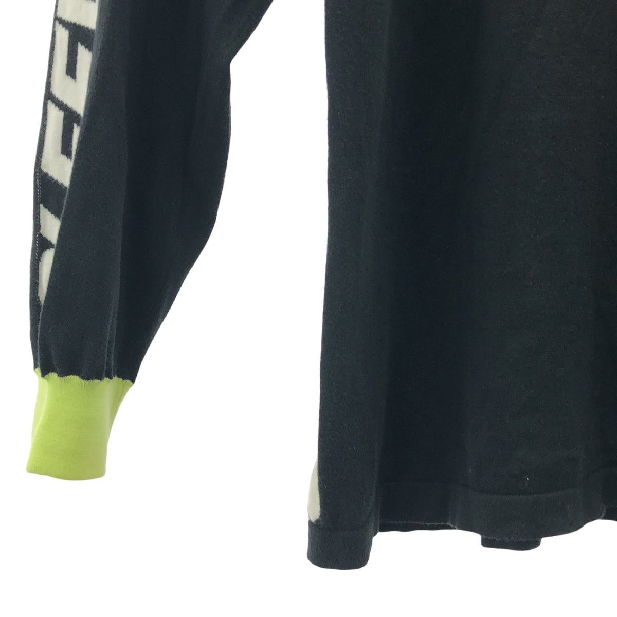 doublet / 더블렛 | INTARSIA LINE PULLOVER KNIT 인터셔라인 풀오버 코튼 니트 | L | 블랙 | 남성