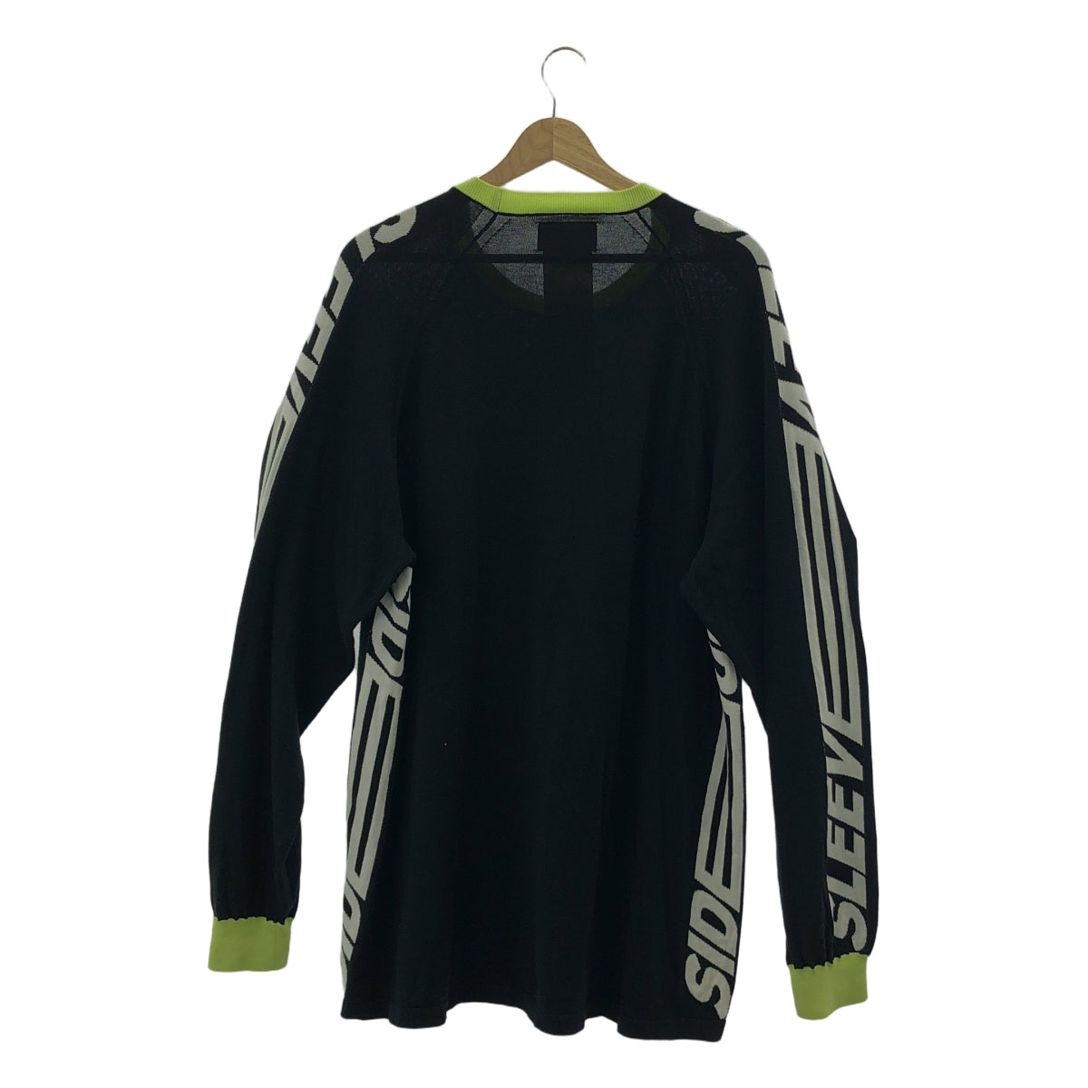 doublet / 더블렛 | INTARSIA LINE PULLOVER KNIT 인터셔라인 풀오버 코튼 니트 | L | 블랙 | 남성