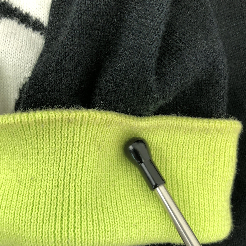 doublet / ダブレット | INTARSIA LINE PULLOVER KNIT インターシャライン プルオーバー コットン ニット | L | ブラック | メンズ