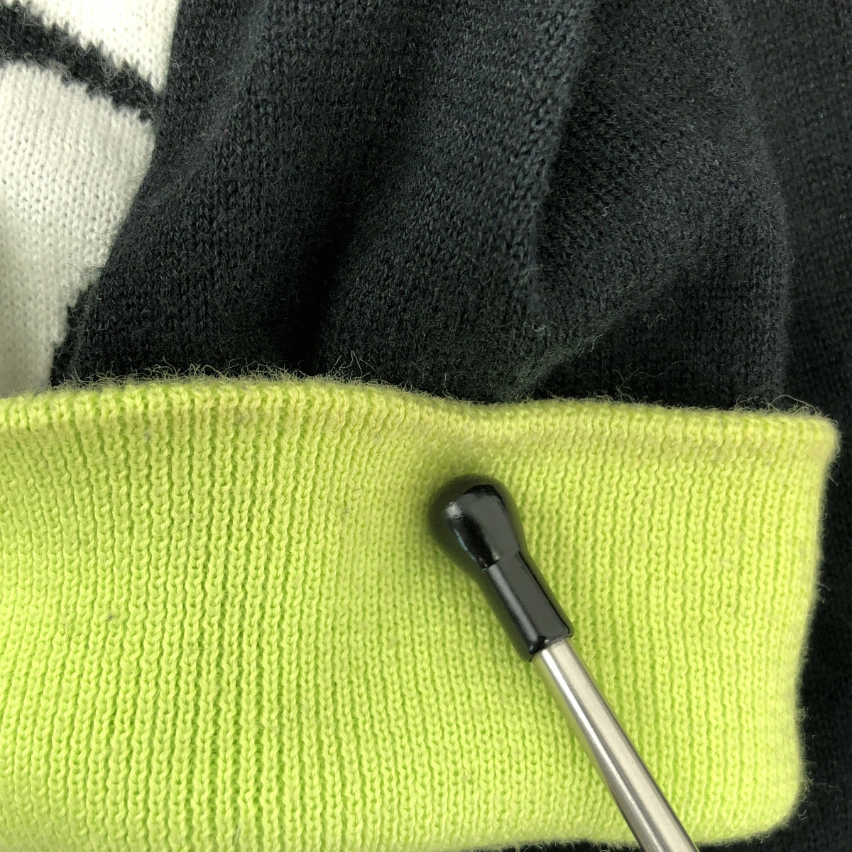 doublet / ダブレット | INTARSIA LINE PULLOVER KNIT インターシャライン プルオーバー コットン ニット | L | ブラック | メンズ