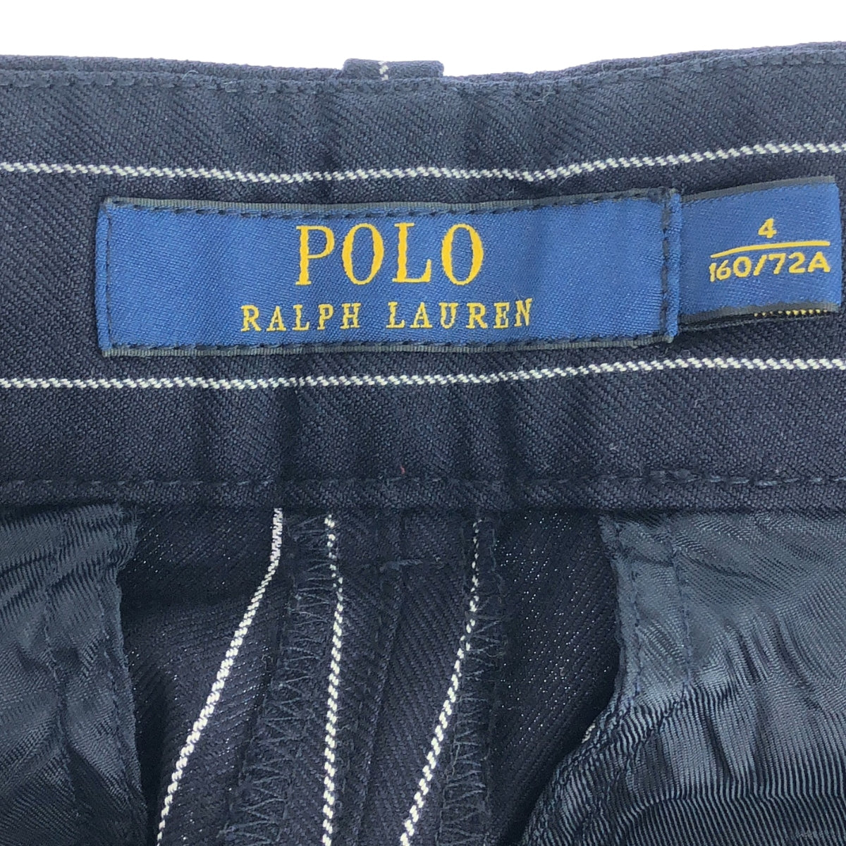 POLO RALPH LAUREN / 폴로랄프로렌 | 벨티드 슬랙스 팬츠 | 4 | 네이비 | 여성