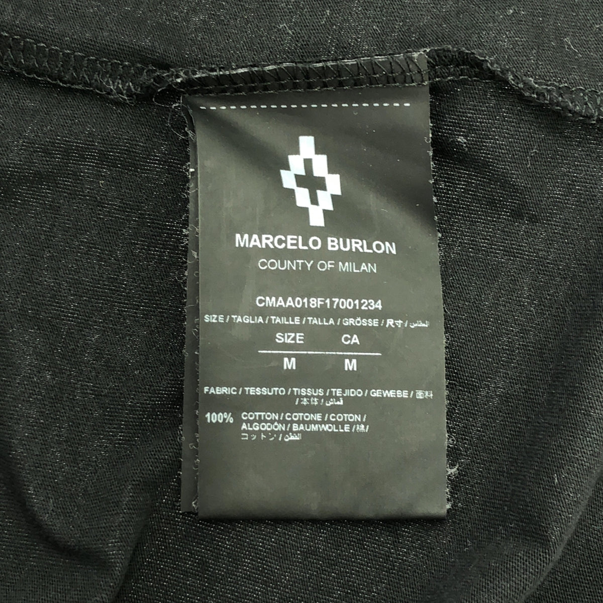 Marcelo Burlon / マルセロバーロン | コットンプリントTシャツ | M | ブラック | レディース