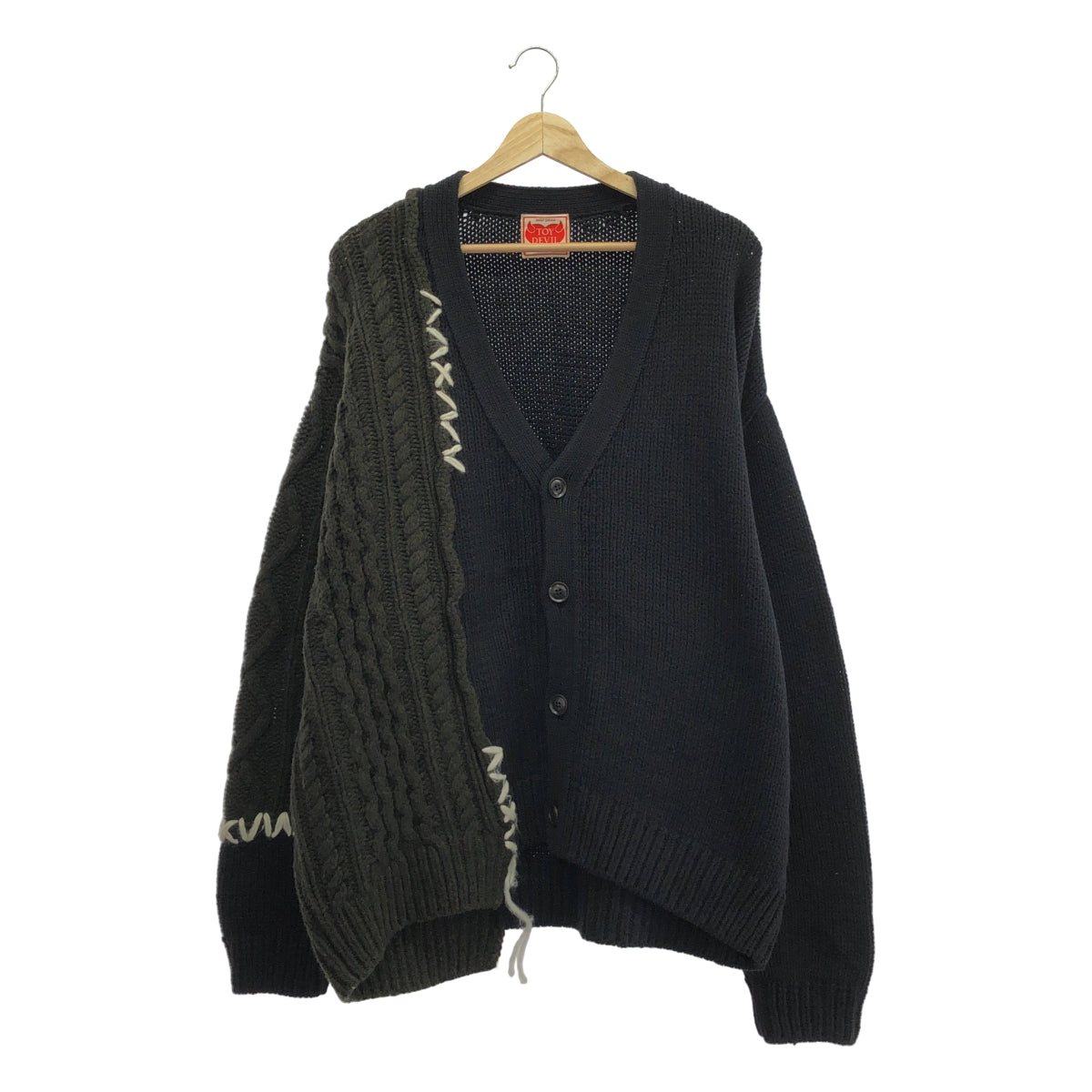 [狀況極佳] TOY DEVIL | 2024 秋冬 | FRANKEN CARDIGAN | 手工縫製弗蘭肯針織開衫 | 尺寸 3 | 黑色 | 男款
