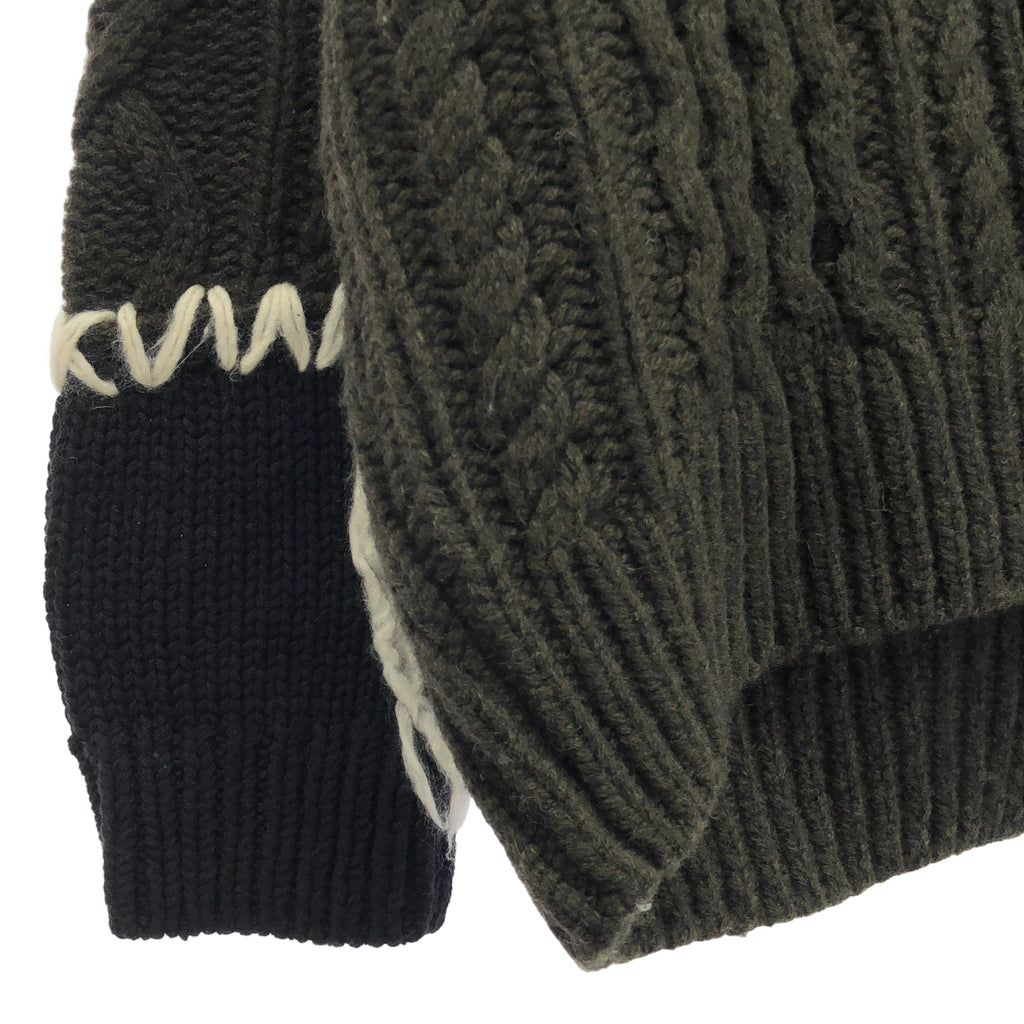 TOY DEVIL / トイデビル | 2024AW | FRANKEN CARDIGAN 編み地切替 ハンドステッチ フランケン ニットカーディガン | 3 |