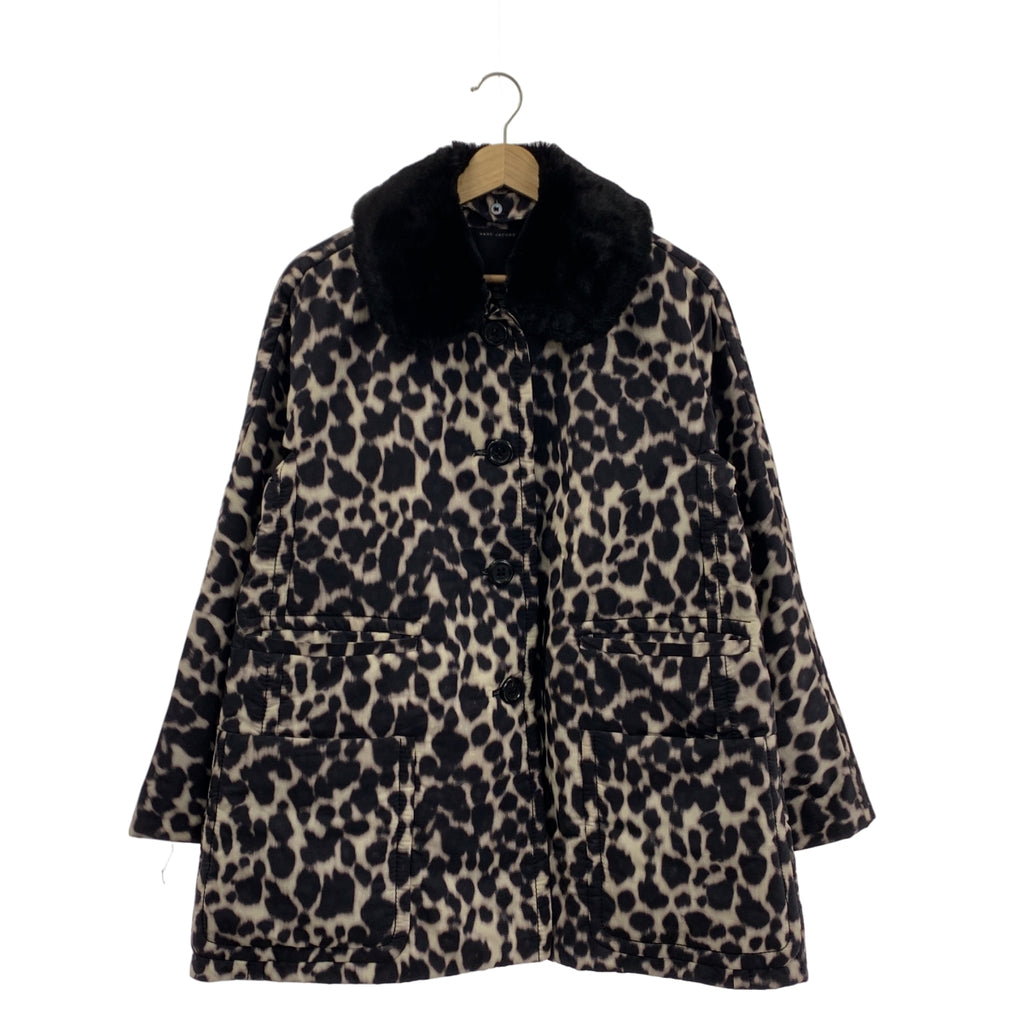 STELLA McCARTNEY | 豹紋單排扣大衣，可拆卸皮草和絎縫襯裡 | 00 碼 | 女款