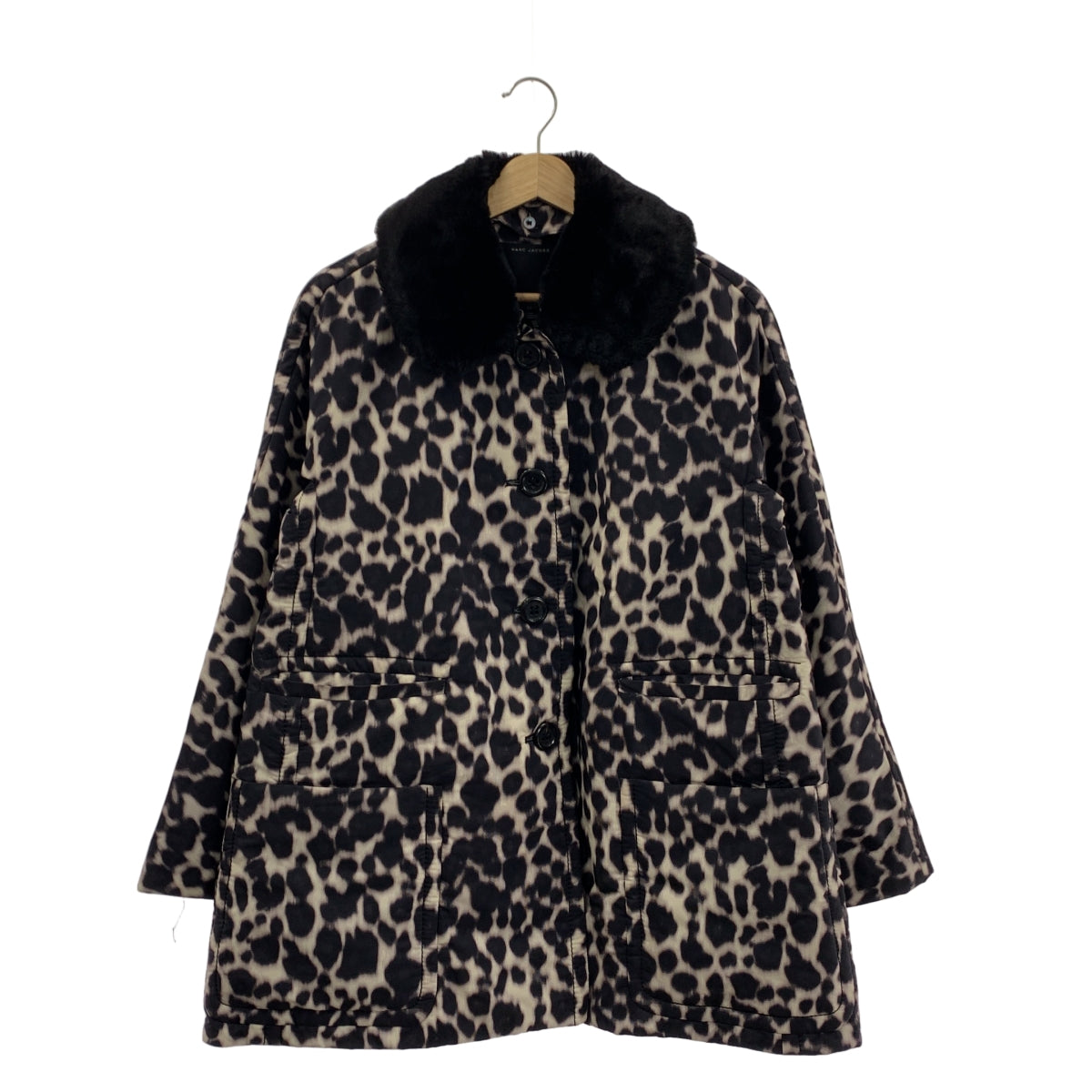 STELLA McCARTNEY | 豹紋單排扣大衣，可拆卸皮草和絎縫襯裡 | 00 碼 | 女款