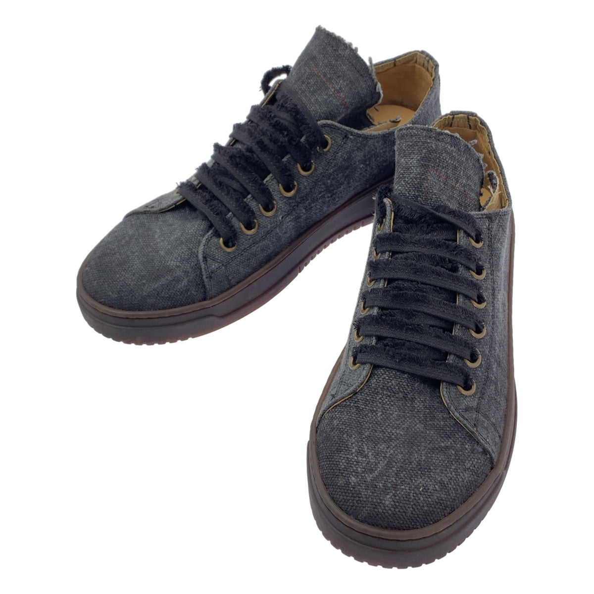 UMA WANG | 2024SS | 男士網球鞋亞麻帆布低筒運動鞋 | 尺寸 42