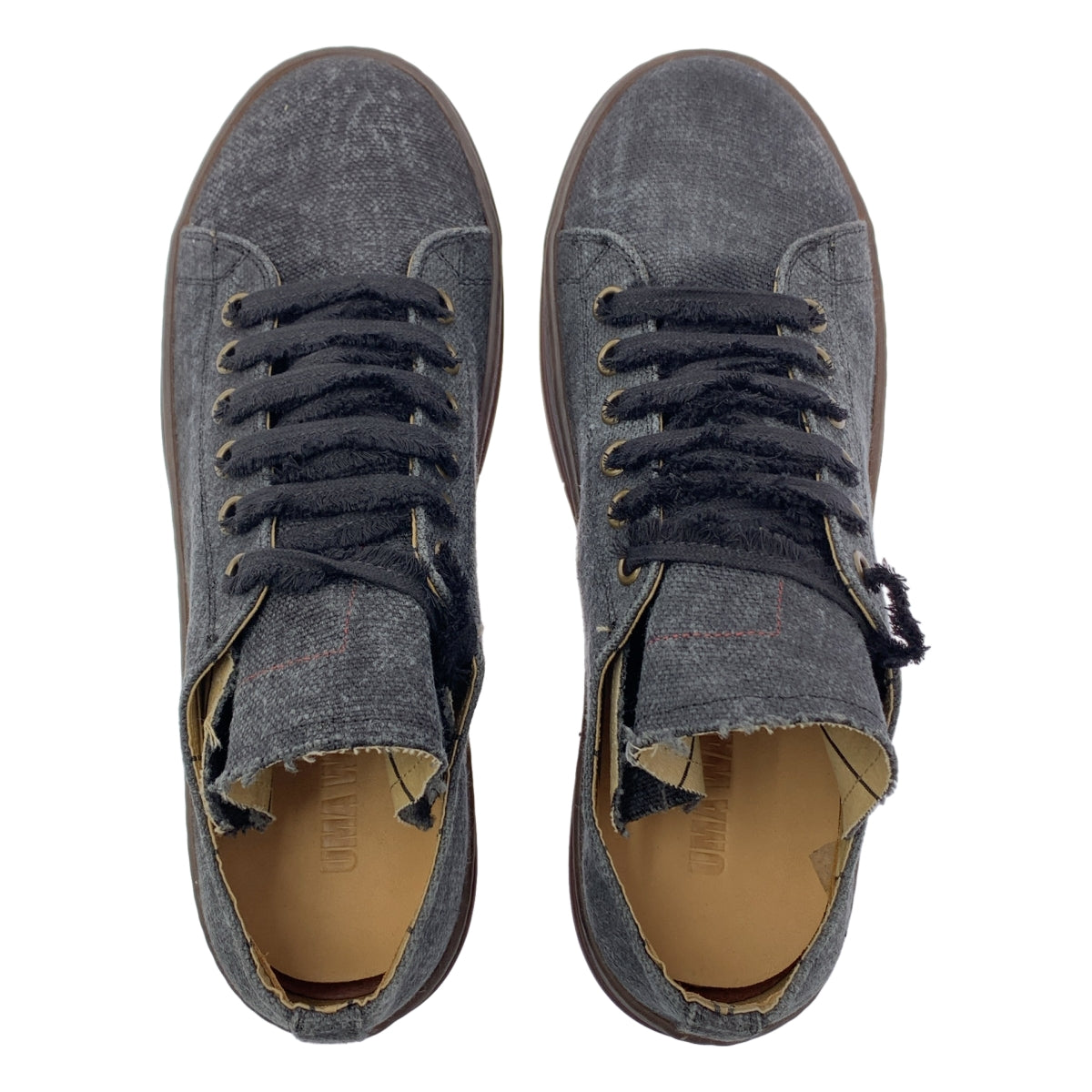 UMA WANG | 2024SS | 男士網球鞋亞麻帆布低筒運動鞋 | 尺寸 42