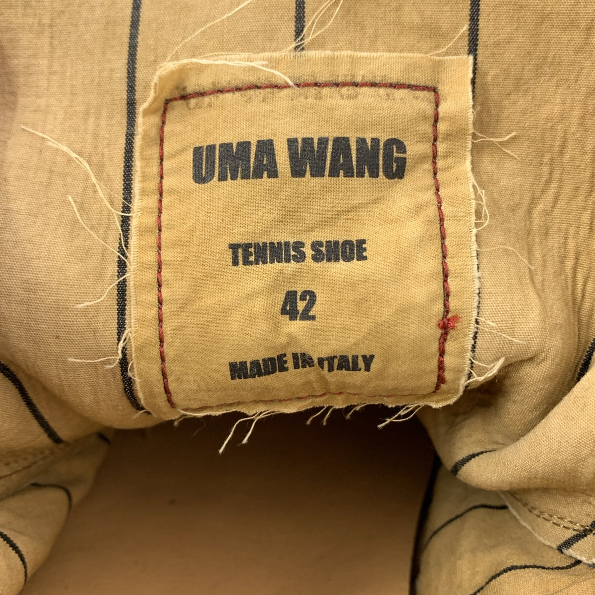 UMA WANG | 2024SS | 男士網球鞋亞麻帆布低筒運動鞋 | 尺寸 42