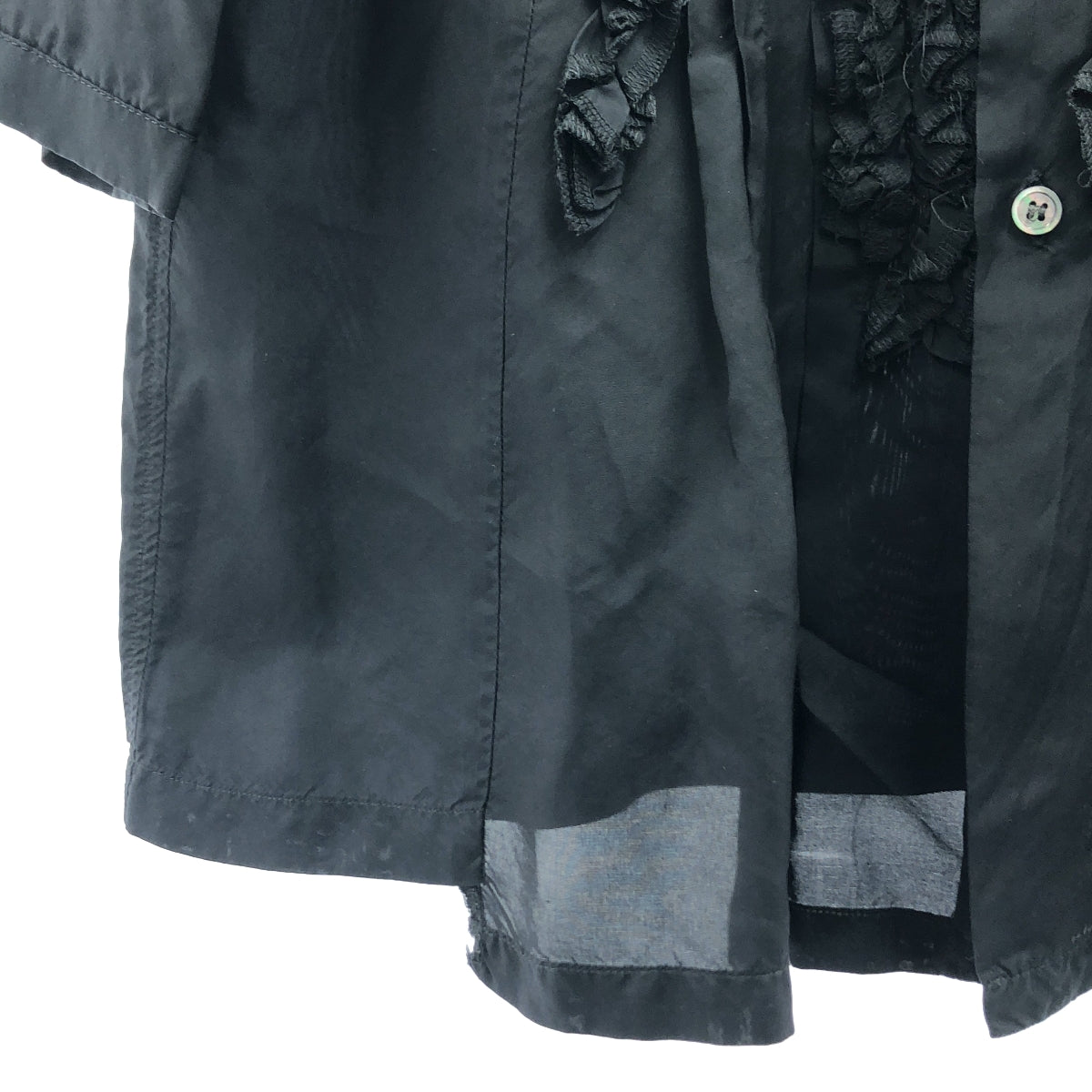 COMME des GARCONS | 2011SS | Cupra 褶皺半袖襯衫 | M | 黑色 | 女款
