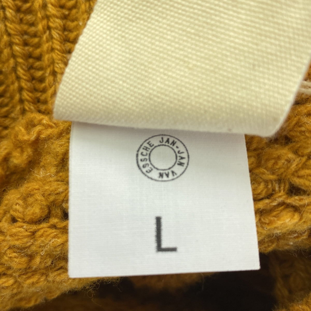 【新品】  JAN-JAN VAN ESSCHE / ヤンヤンヴァンエシュ | KNIT #60 ウールリネン ルーズフィットニット | L | GOLD LALIN | メンズ