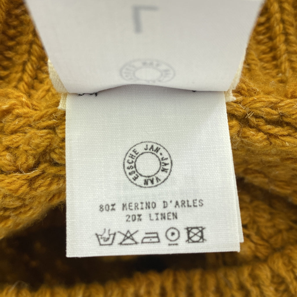 【新品】  JAN-JAN VAN ESSCHE / ヤンヤンヴァンエシュ | KNIT #60 ウールリネン ルーズフィットニット | L | GOLD LALIN | メンズ