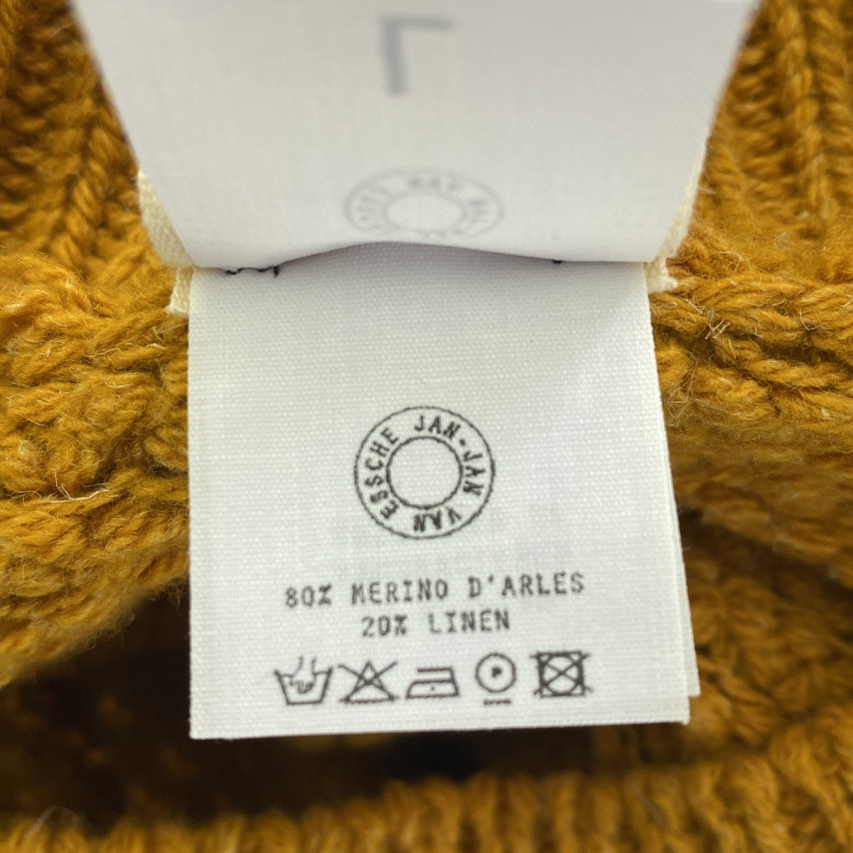 【新品】  JAN-JAN VAN ESSCHE / ヤンヤンヴァンエシュ | KNIT #60 ウールリネン ルーズフィットニット | L | GOLD LALIN | メンズ