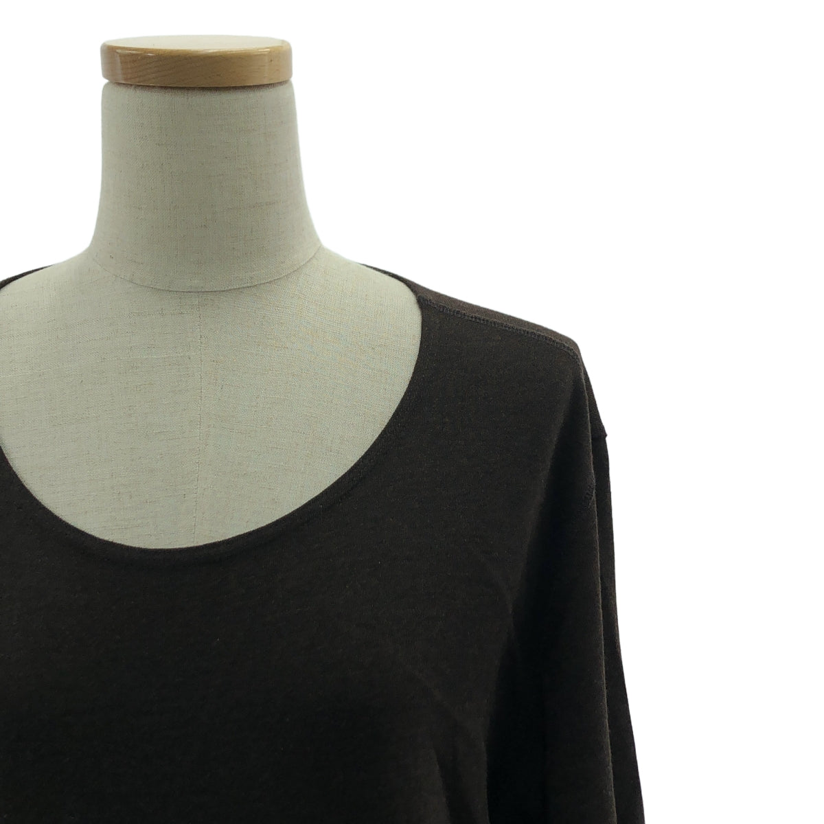 JURGEN LEHL / 요건 레일 | 모직 실크 오버 실루엣 포켓 니트 원피스 | L | 다크 브라운 | 여성