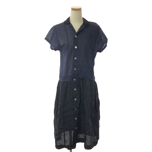 tricot COMME des GARCONS | 2012SS | Cotton lace design shirt dress | S | Black/Navy | Women's