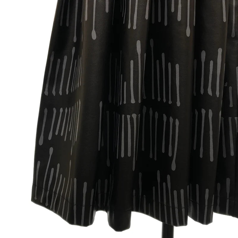 【美品】  BLACK COMME des GARCONS / ブラックコムデギャルソン | 2025AW | フェイクレザー 総柄 ボリューム 吊りスカート ワンピース | XS | ブラック/グレー | レディース