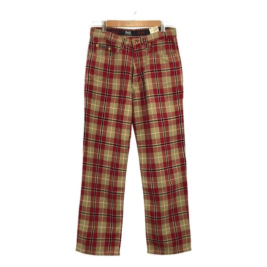 DOLCE＆GABBANA / Dolce &amp; Gabbana Dolce &amp; Gabbana | JEANS Wool Tartan Check 5P Straight Pants | 44 | Red / Beige | Men's