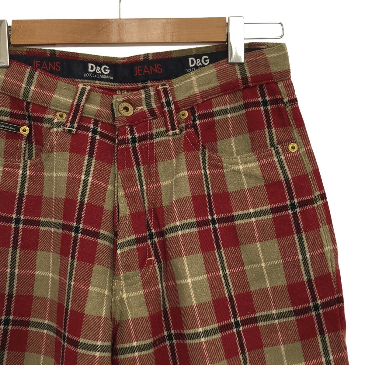 DOLCE＆GABBANA / Dolce &amp; Gabbana Dolce &amp; Gabbana | JEANS Wool Tartan Check 5P Straight Pants | 44 | Red / Beige | Men's