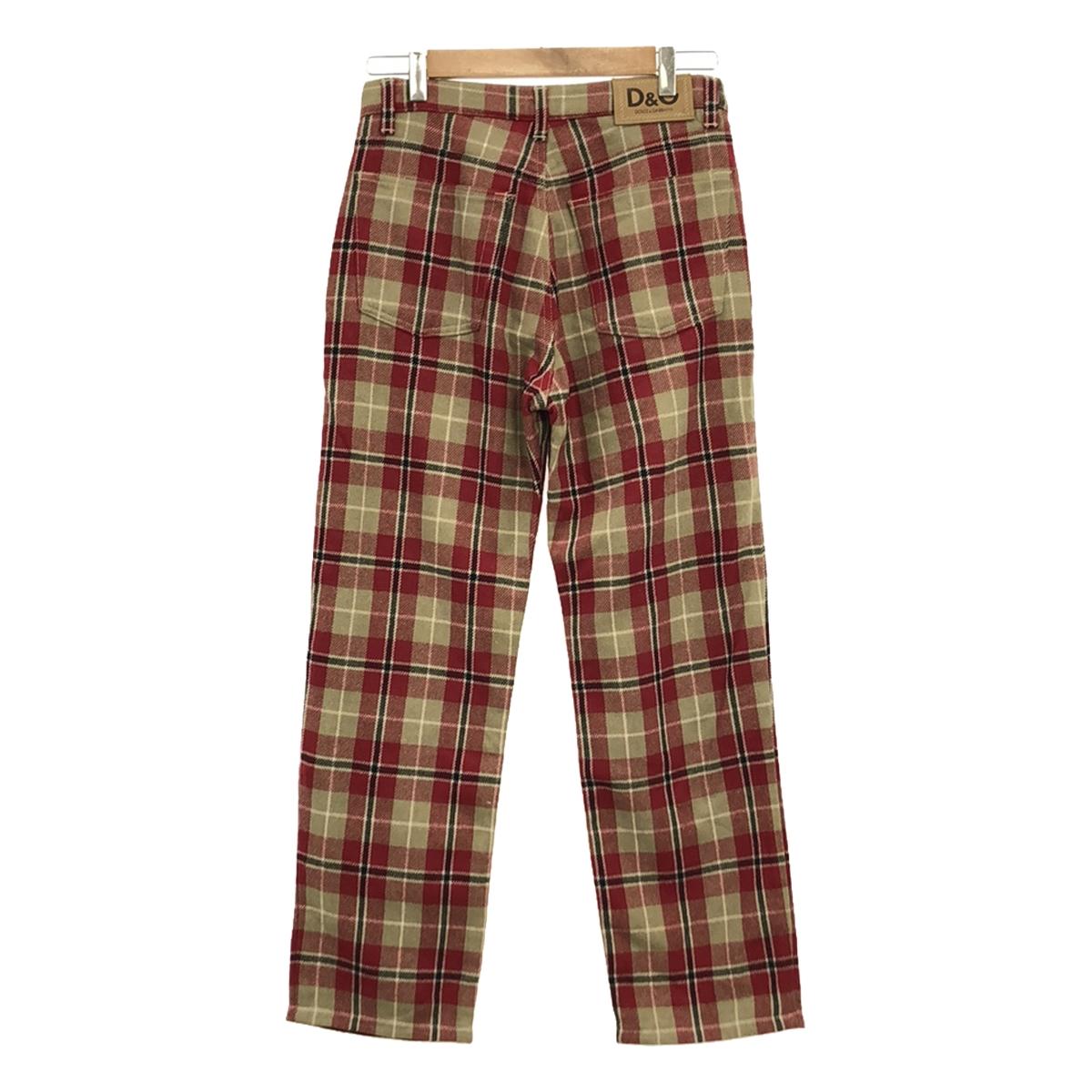 DOLCE＆GABBANA / Dolce &amp; Gabbana Dolce &amp; Gabbana | JEANS Wool Tartan Check 5P Straight Pants | 44 | Red / Beige | Men's