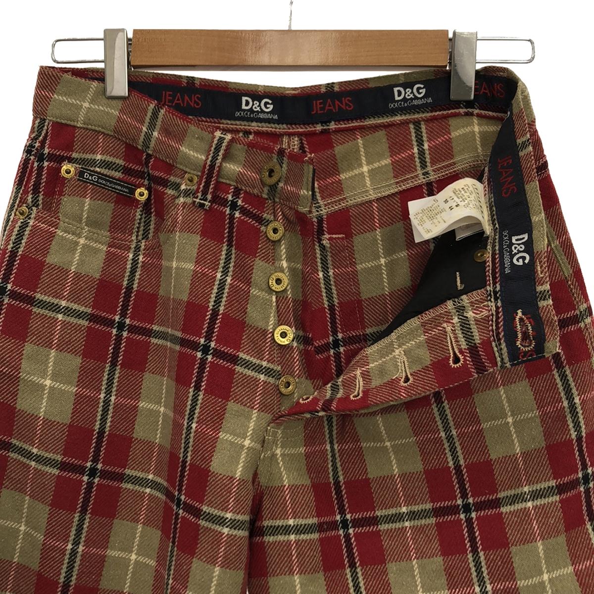 DOLCE＆GABBANA / Dolce &amp; Gabbana Dolce &amp; Gabbana | JEANS Wool Tartan Check 5P Straight Pants | 44 | Red / Beige | Men's